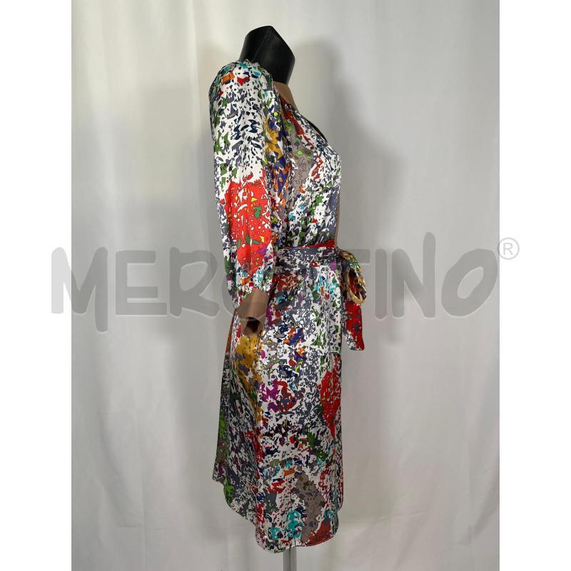 VESTITO DONNA STEFANEL SETA BANDA MARRO FIORI ROSSO LACCIO | Mercatino dell'Usato San maurizio canavese 2