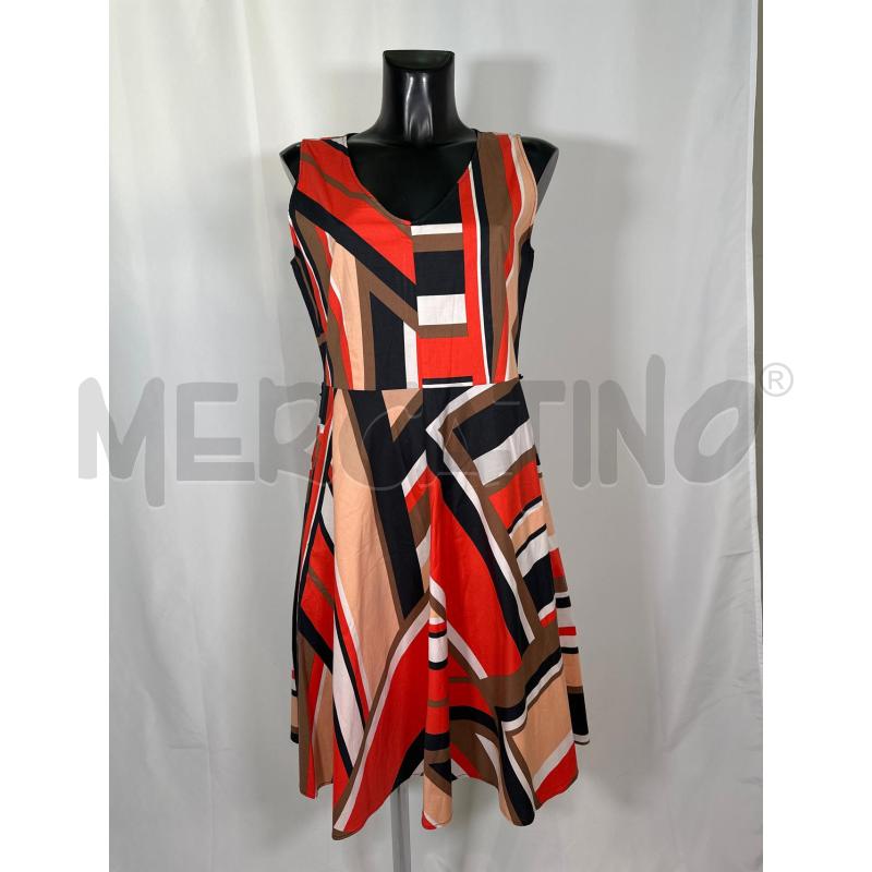 VESTITO D EMME MARELLA GEOMETRICO BLU PANNA ROSSO | Mercatino dell'Usato San maurizio canavese 1