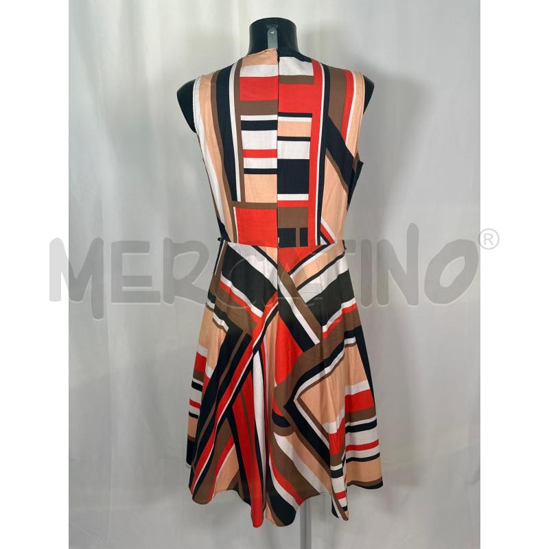 VESTITO D EMME MARELLA GEOMETRICO BLU PANNA ROSSO | Mercatino dell'Usato San maurizio canavese 3