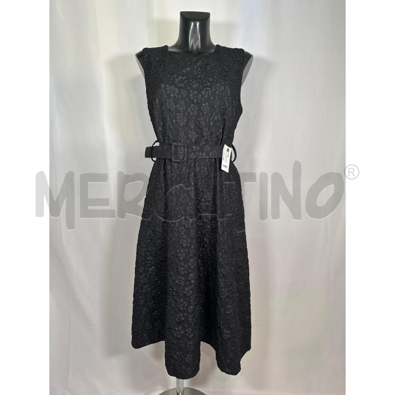 VESTITO D NERO FIORI RILIEVO CINTURINA  | Mercatino dell'Usato San maurizio canavese 1