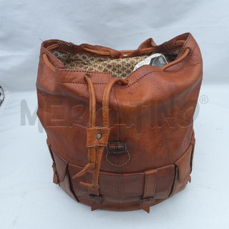 ZAINO VERA PELLE MARRONE ARANCIATO CON TASCONI  | Mercatino dell'Usato San maurizio canavese 4
