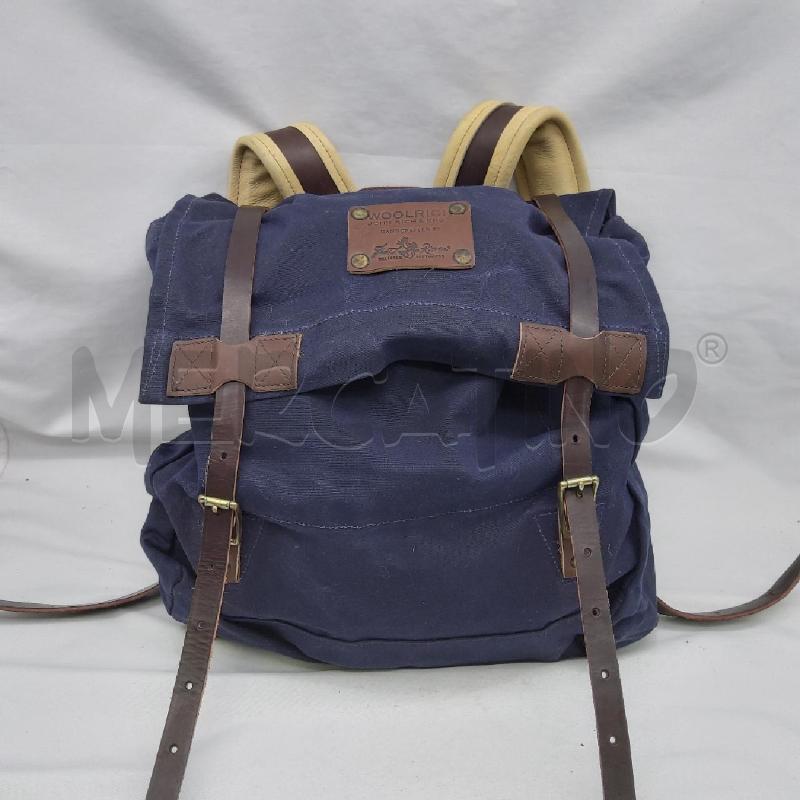 ZAINO WOOLRICH CANOE PACK BLU BRETELLE IN PELLE  | Mercatino dell'Usato San maurizio canavese 1
