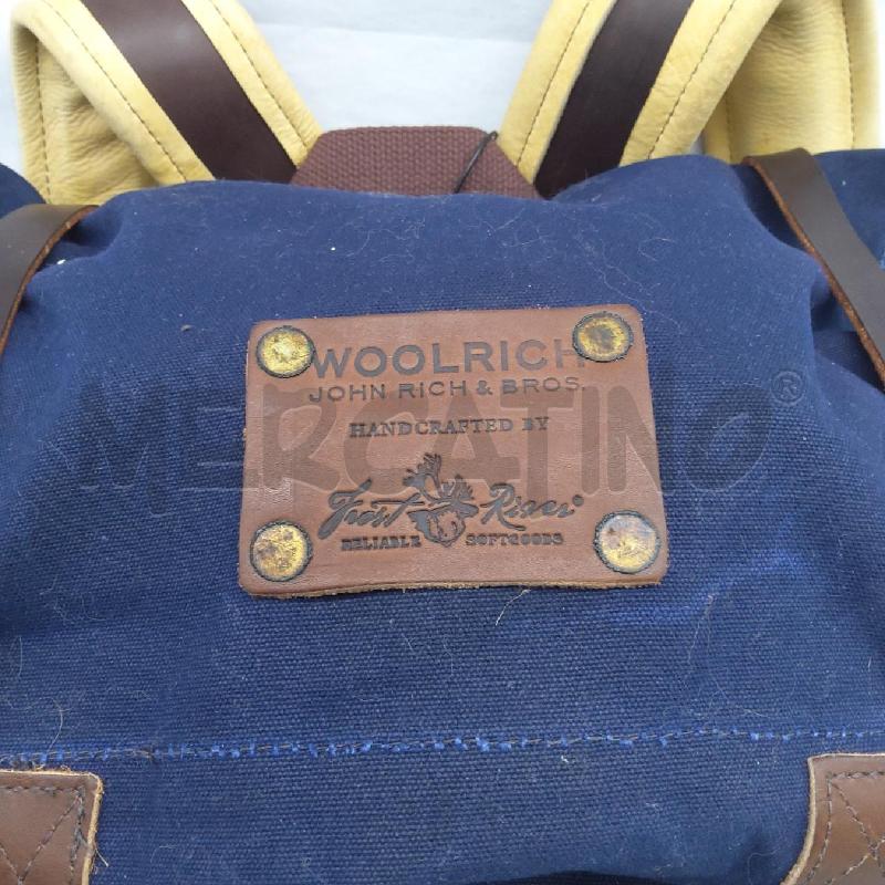 ZAINO WOOLRICH CANOE PACK BLU BRETELLE IN PELLE  | Mercatino dell'Usato San maurizio canavese 2