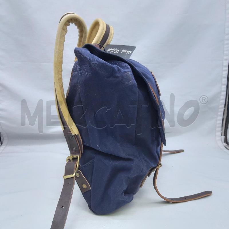 ZAINO WOOLRICH CANOE PACK BLU BRETELLE IN PELLE  | Mercatino dell'Usato San maurizio canavese 4