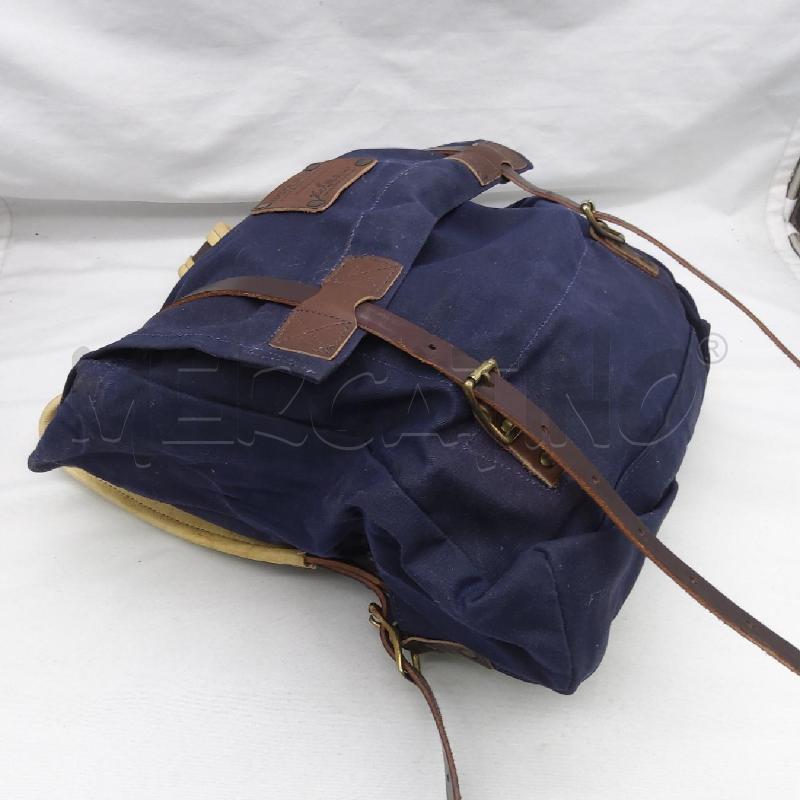 ZAINO WOOLRICH CANOE PACK BLU BRETELLE IN PELLE  | Mercatino dell'Usato San maurizio canavese 5