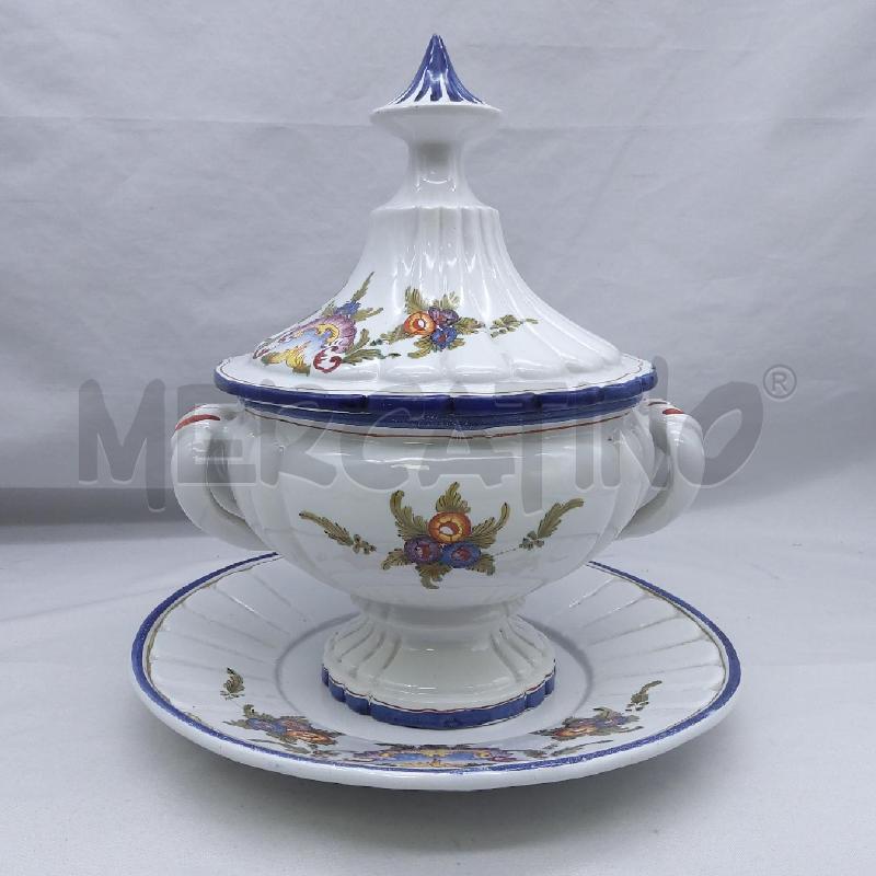 ZUPPIERA + PIATTO BASSANO BIANCO BORDO BLU  | Mercatino dell'Usato San maurizio canavese 1