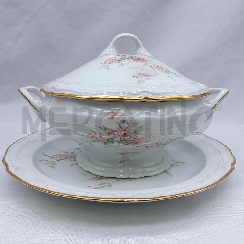 ZUPPIERA + VASSOIO LIMOGES BIANCO DECORO ROSA CANINA | Mercatino dell'Usato San maurizio canavese 2