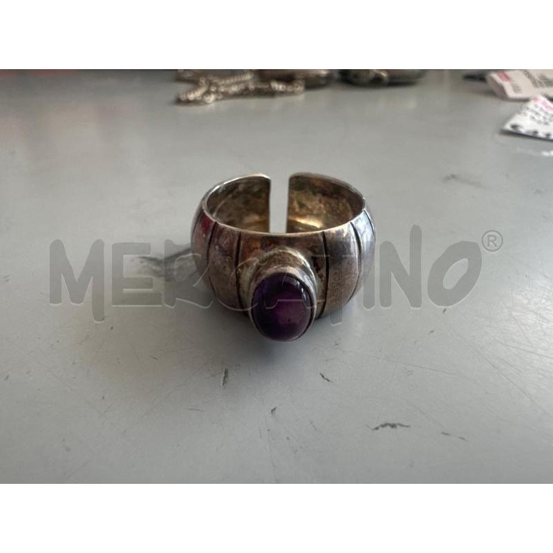 ANELLO AMETISTA CASTONE RILIEVO 925 | Mercatino dell'Usato Chivasso 2