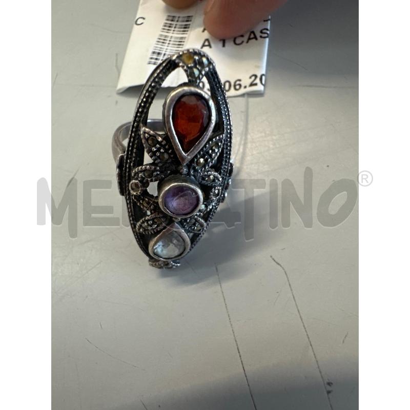 ANELLO DONNA 925 MANCA 1 CASTONE 3 PIETRE  | Mercatino dell'Usato Chivasso 1
