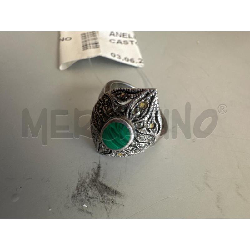 ANELLO DONNA MANCANO CASTONI MALACHITE 925 | Mercatino dell'Usato Chivasso 1