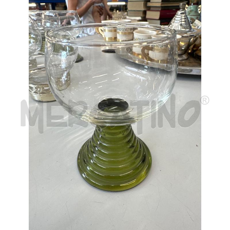BICCHIERI PZ. 5 BASE VERDE CILINDRICA  | Mercatino dell'Usato Chivasso 1