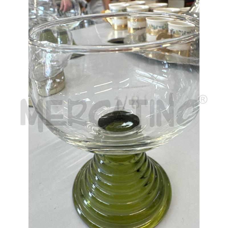 BICCHIERI PZ. 5 BASE VERDE CILINDRICA  | Mercatino dell'Usato Chivasso 2
