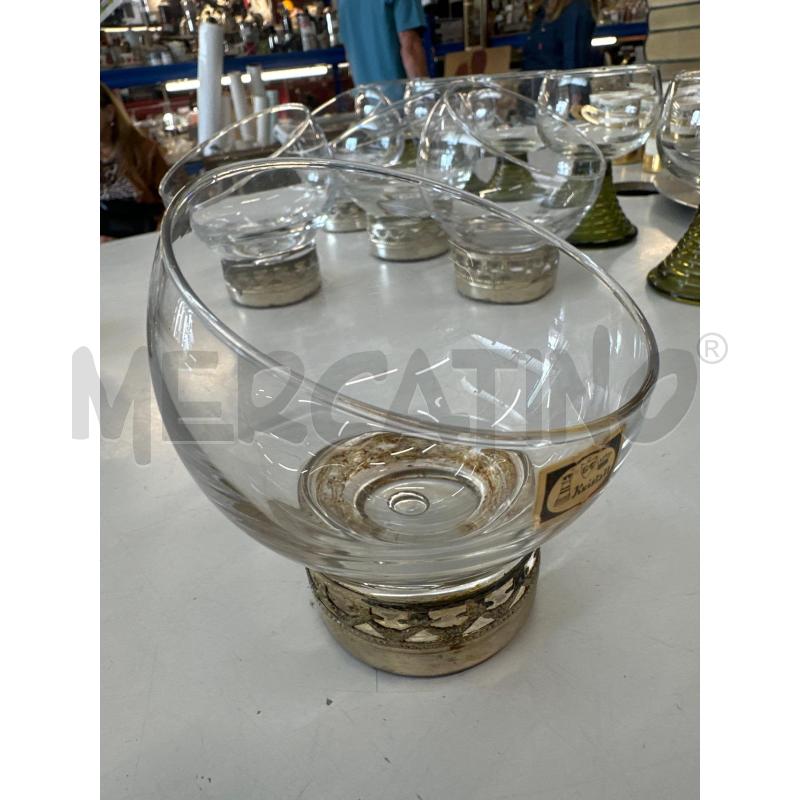 BICCHIERI PZ. 6 WHISKIE KRISTALL BASE ARGENTATA  | Mercatino dell'Usato Chivasso 1