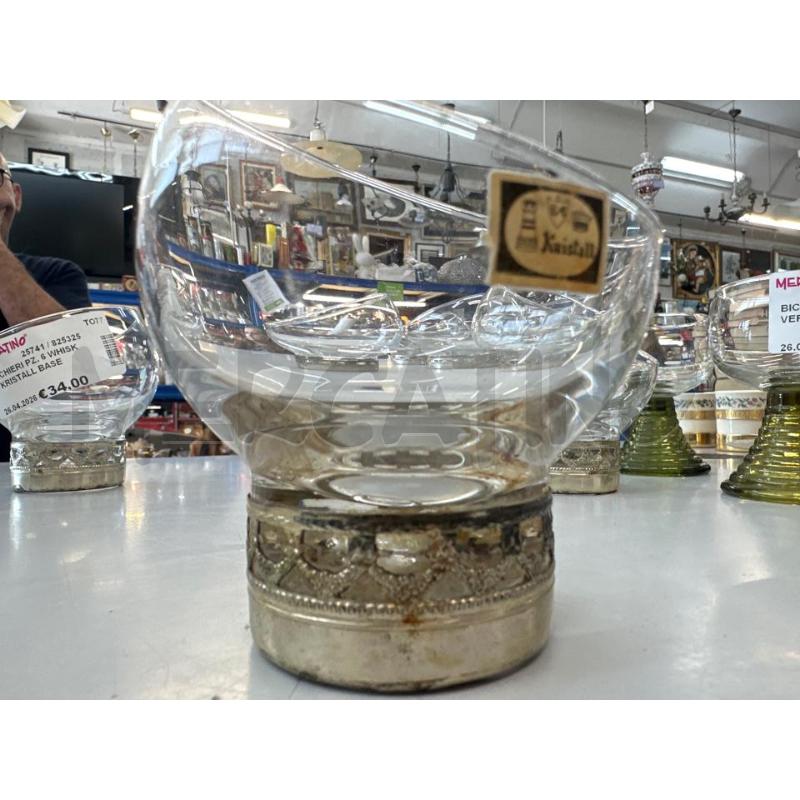 BICCHIERI PZ. 6 WHISKIE KRISTALL BASE ARGENTATA  | Mercatino dell'Usato Chivasso 2