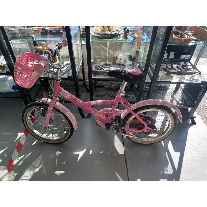 BICICLETTINA BAMBINA ROSA BTWIN PRINCESS ROSA CESTINO  | Mercatino dell'Usato Chivasso 1