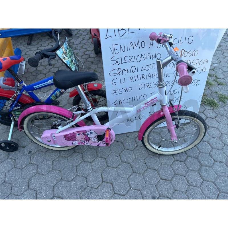 BICICLETTINA BIMBA BTWIN BIANCA ROSA | Mercatino dell'Usato Chivasso 1