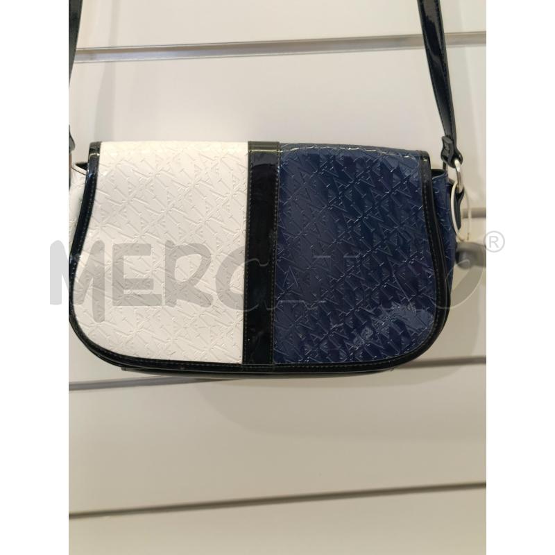 BORSA DONNA ARMANI JEANS BLU BIANCA VERNICE  | Mercatino dell'Usato Chivasso 1