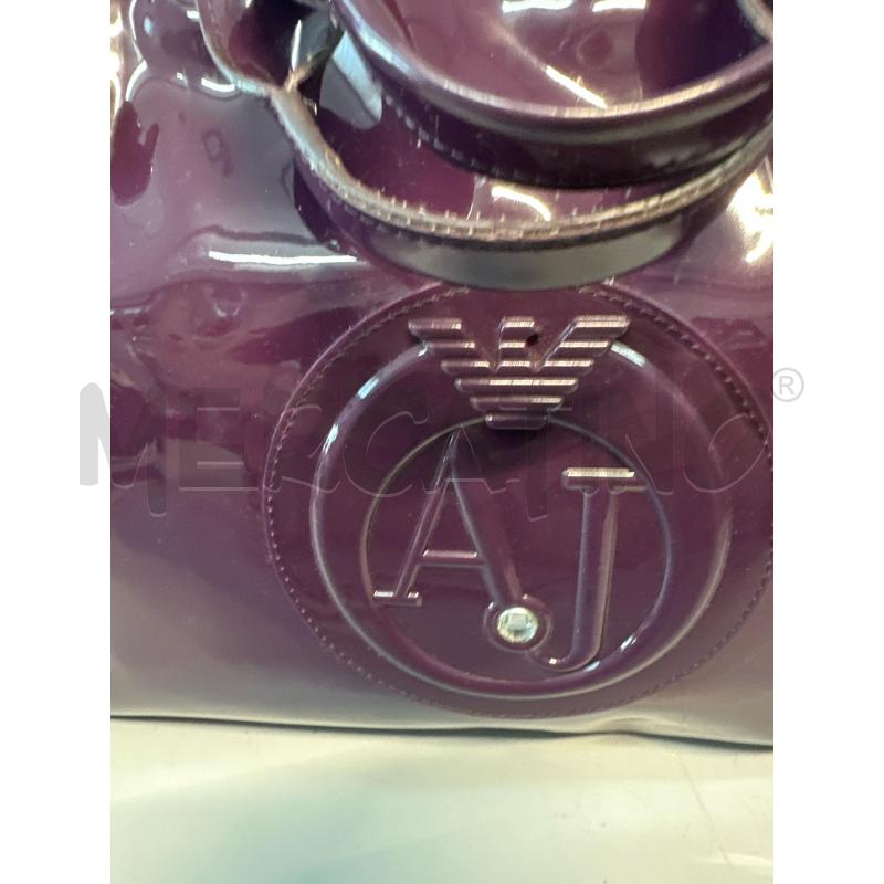 BORSA DONNA ARMANI JEANS VIOLA LACCATA | Mercatino dell'Usato Chivasso 2