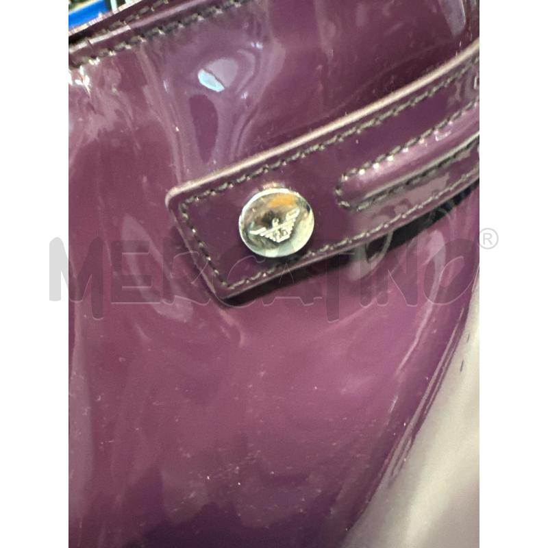 BORSA DONNA ARMANI JEANS VIOLA LACCATA | Mercatino dell'Usato Chivasso 3