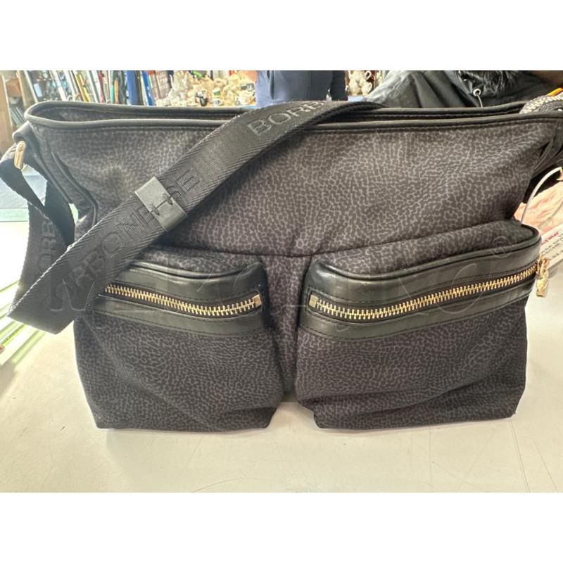 BORSA DONNA BORBONESE TASCHE ZIP GRIGIA  | Mercatino dell'Usato Chivasso 1