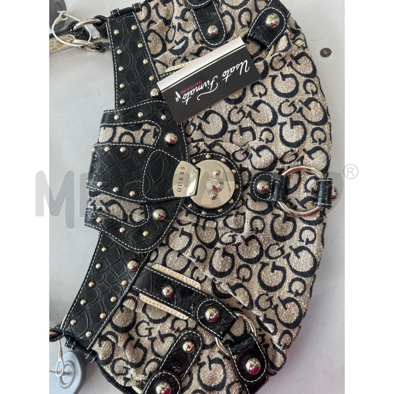 BORSA DONNA GUESS TELATA BEIGE NERA  | Mercatino dell'Usato Chivasso 2