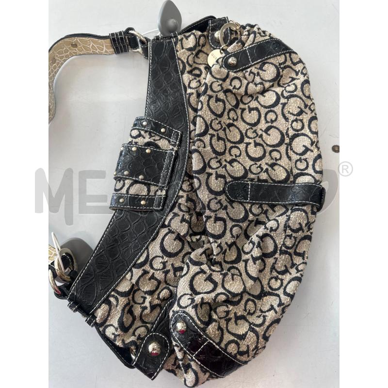BORSA DONNA GUESS TELATA BEIGE NERA  | Mercatino dell'Usato Chivasso 3