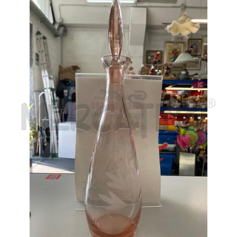 BOTTIGLIA CRISTALLO ROSA DECORATA TAPPO | Mercatino dell'Usato Chivasso 1