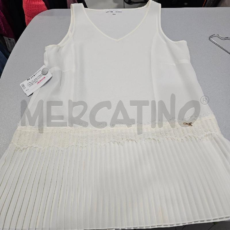 CANOTTA DONNA BIANCA PATRIZIA PEPE VELATA  | Mercatino dell'Usato Chivasso 1