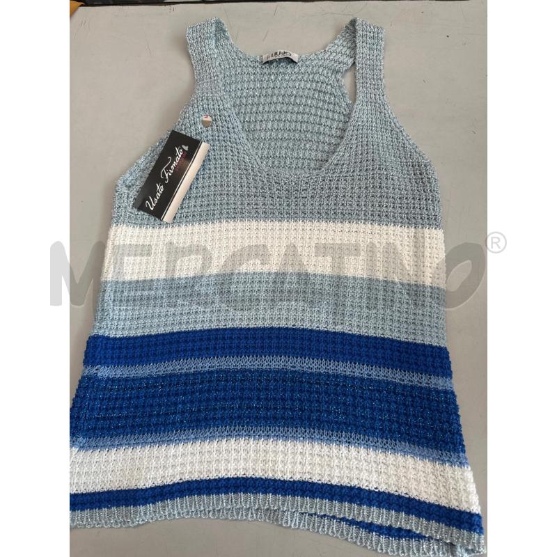 CANOTTA DONNA LIU JO AZZURRO RIGHE  | Mercatino dell'Usato Chivasso 1