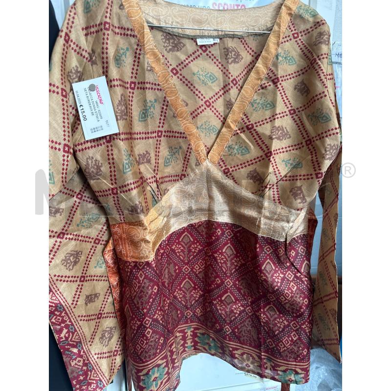 CASACCA DONNA ETNICA SETA BORDEAUX BEIGE  | Mercatino dell'Usato Chivasso 1