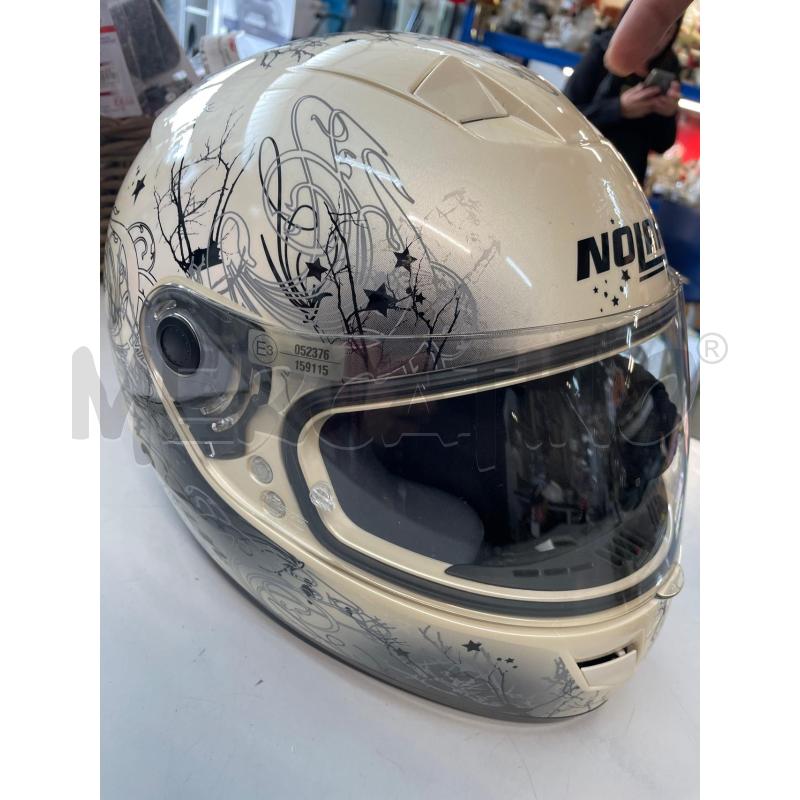 CASCO MOTO XXS NOLAN BIANCO FORME NERE GRIGIE  | Mercatino dell'Usato Chivasso 1