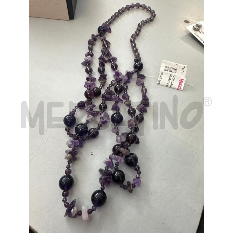 COLLANA AMETISTA MULTIGIRO PERLINE  | Mercatino dell'Usato Chivasso 1