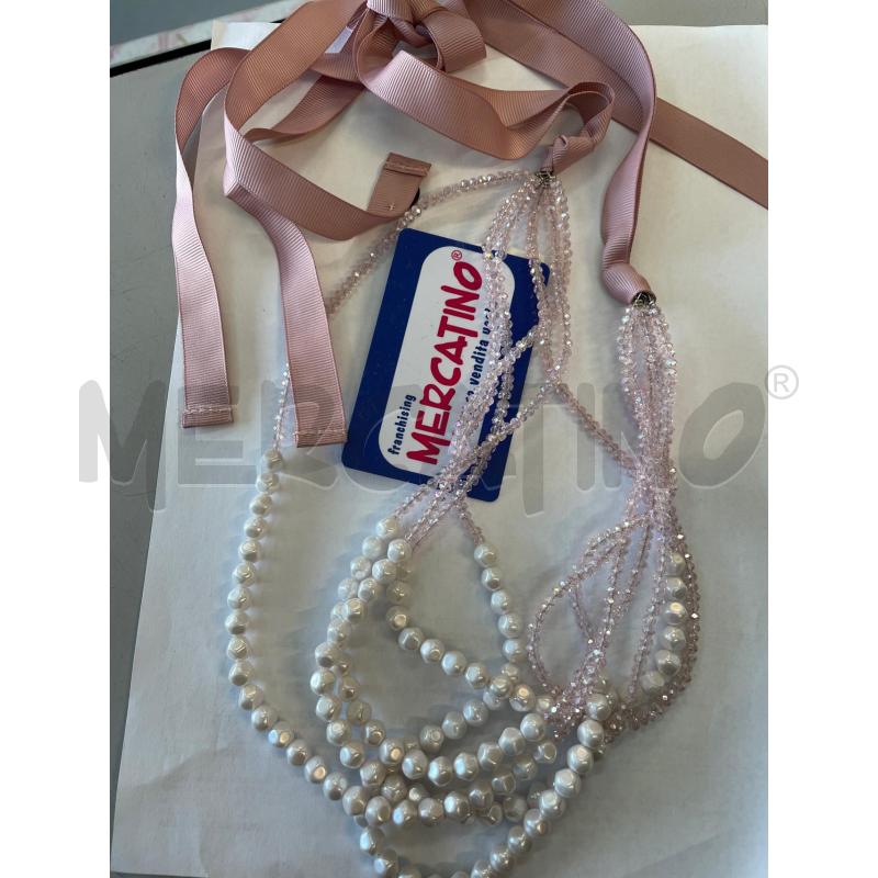 COLLANA CUORE PERLINE ROSA MARELLA MULTIGIRO  | Mercatino dell'Usato Chivasso 1
