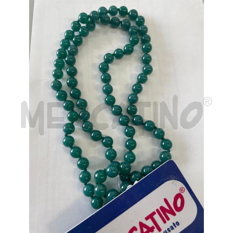 COLLANA LUNGA PIETRE DURE VERDE SFERE | Mercatino dell'Usato Chivasso 1