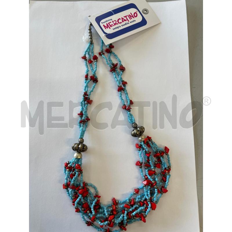 COLLANA MULTIGIRO ROSSA VERDE  | Mercatino dell'Usato Chivasso 1