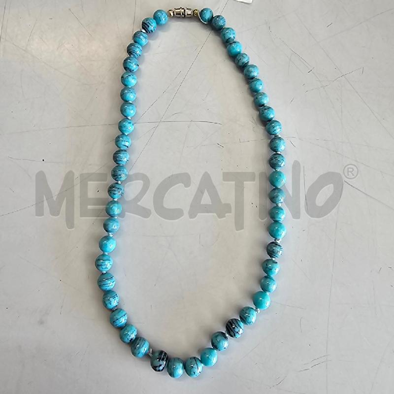 COLLANA PIETRE TURCHESI TONDE | Mercatino dell'Usato Chivasso 1