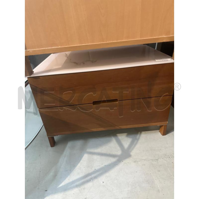 COMODINI COPPIA IN LEGNO VETRO ROSATO | Mercatino dell'Usato Chivasso 1