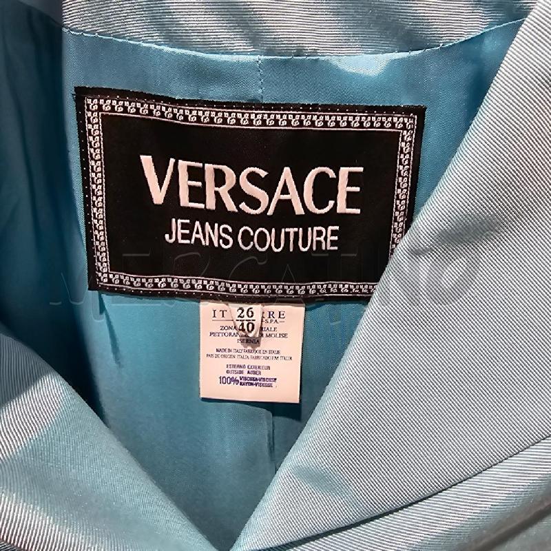 COMPLETO DONNA VINTAGE  VERSACE JEANS COUTURE AZZURRO GIACCA GONNA | Mercatino dell'Usato Chivasso 2