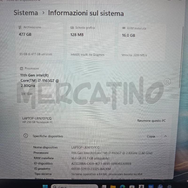 COMPUTER HP 250 G8 I7  | Mercatino dell'Usato Chivasso 3