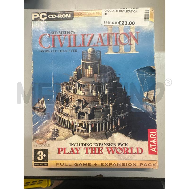 GIOCO PC CIVILIZATION III  | Mercatino dell'Usato Chivasso 1