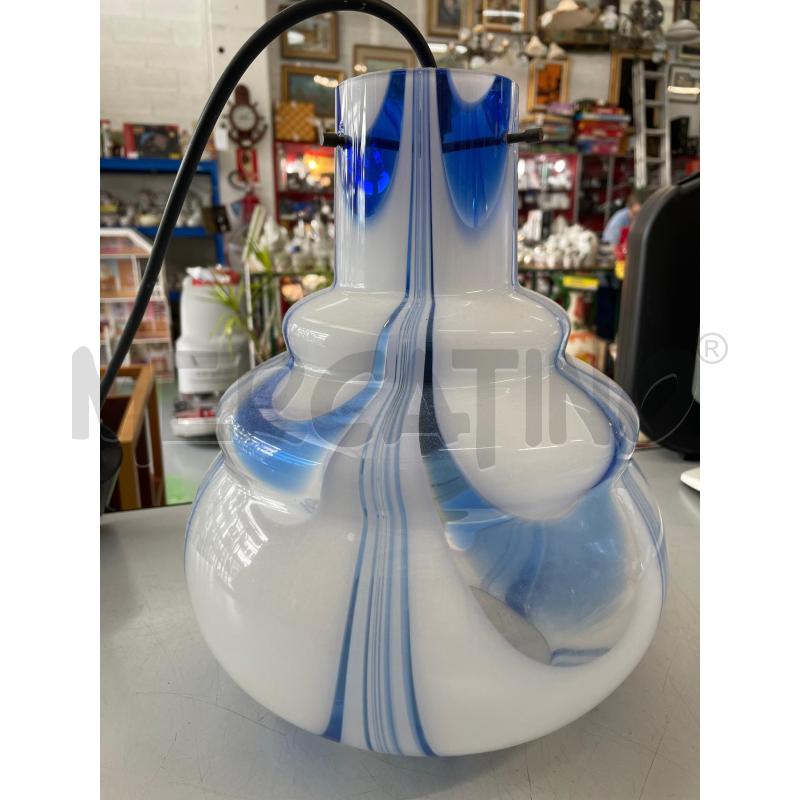 LAMPADARIO 1 LUCE OPALINA BIANCA BLU MURANESE | Mercatino dell'Usato Chivasso 1