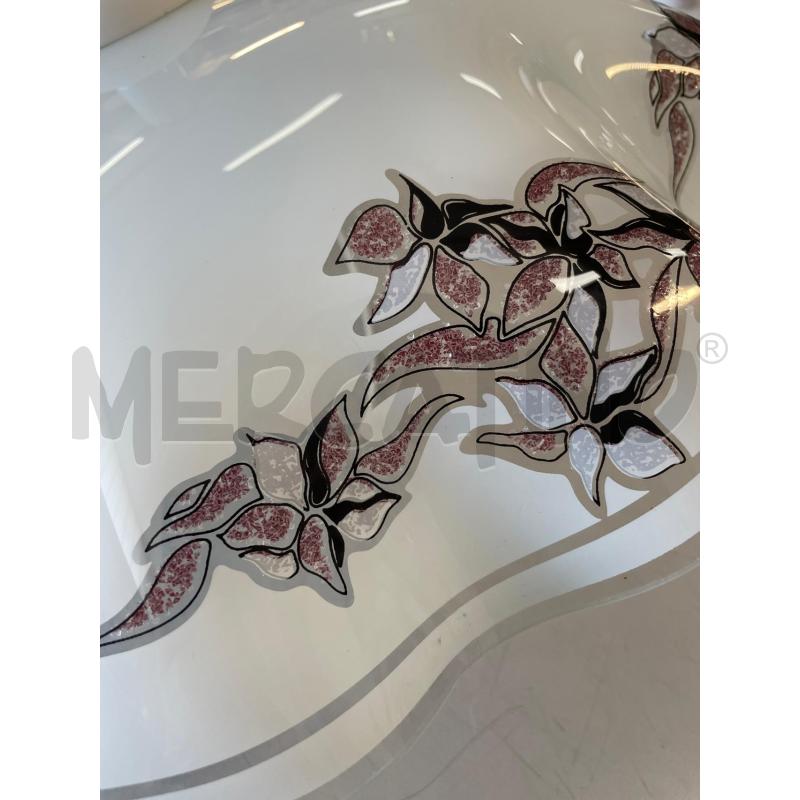 LAMPADARIO A CAMPANA FAZZOLETTO FIORI ROSA NERI BIANCHI  | Mercatino dell'Usato Chivasso 2