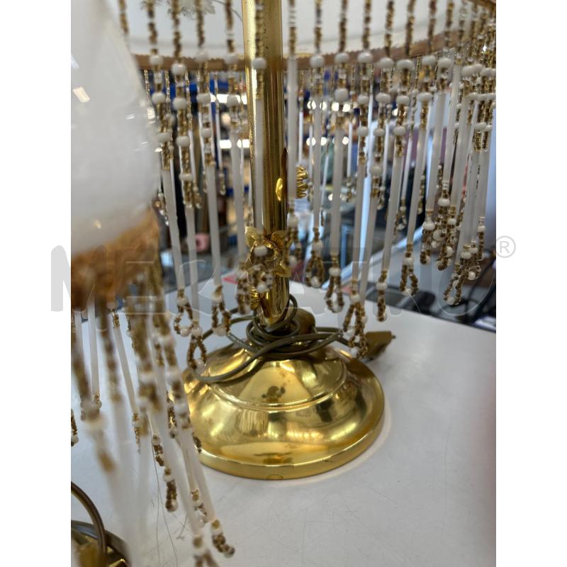 LAMPADA GRANDE + PICCOLA FRANGIATA DORATA VETRO FUME  | Mercatino dell'Usato Chivasso 2