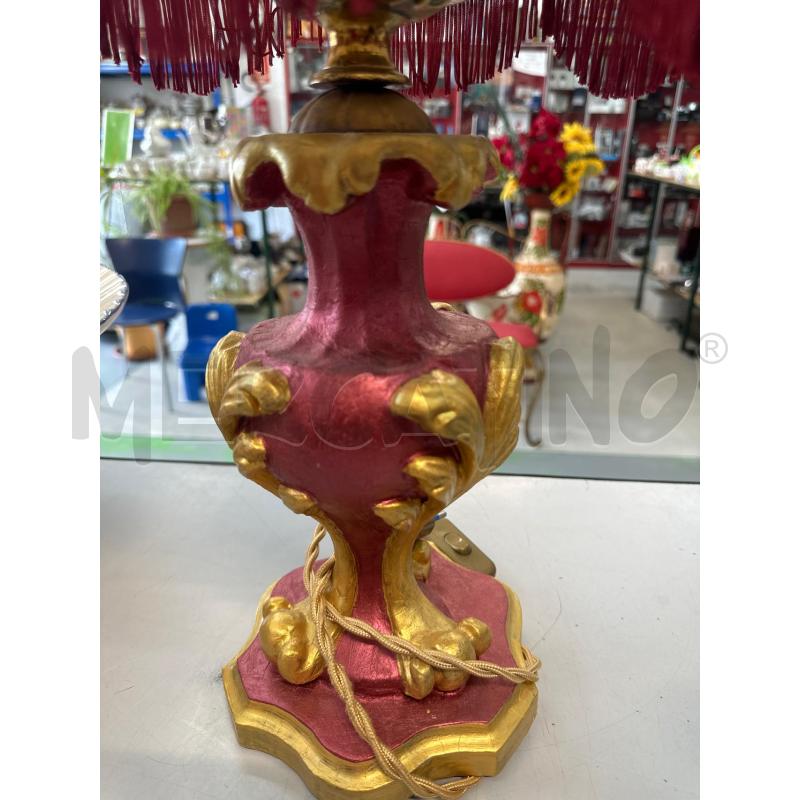 LAMPADA INTARSIATA LEGNO DORATO FUXIA PARALUME INGLESE  | Mercatino dell'Usato Chivasso 2