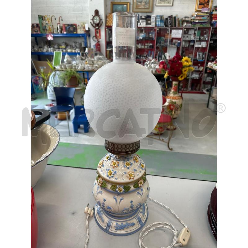 LAMPADA LUME PIERRO' LUME DIPINTO A MANO FRANCESE AZZURRA   | Mercatino dell'Usato Chivasso 1