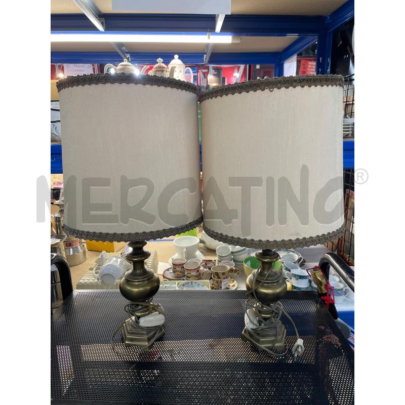 LAMPADE PZ. 2 OTTONE PARALUME LINO BEIGE CHIARE | Mercatino dell'Usato Chivasso 1