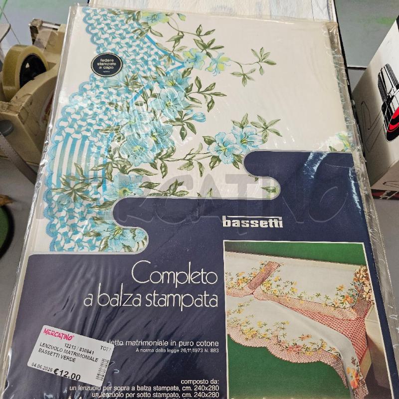 LENZUOLO MATRIMONIALE BASSETTI VERDE AZZURRI | Mercatino dell'Usato Chivasso 1