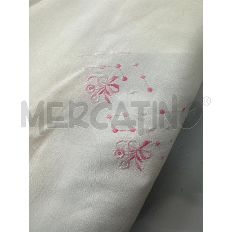 LENZUOLO MATRIMONIALE BIANCO ROSA RICAMO  | Mercatino dell'Usato Chivasso 2