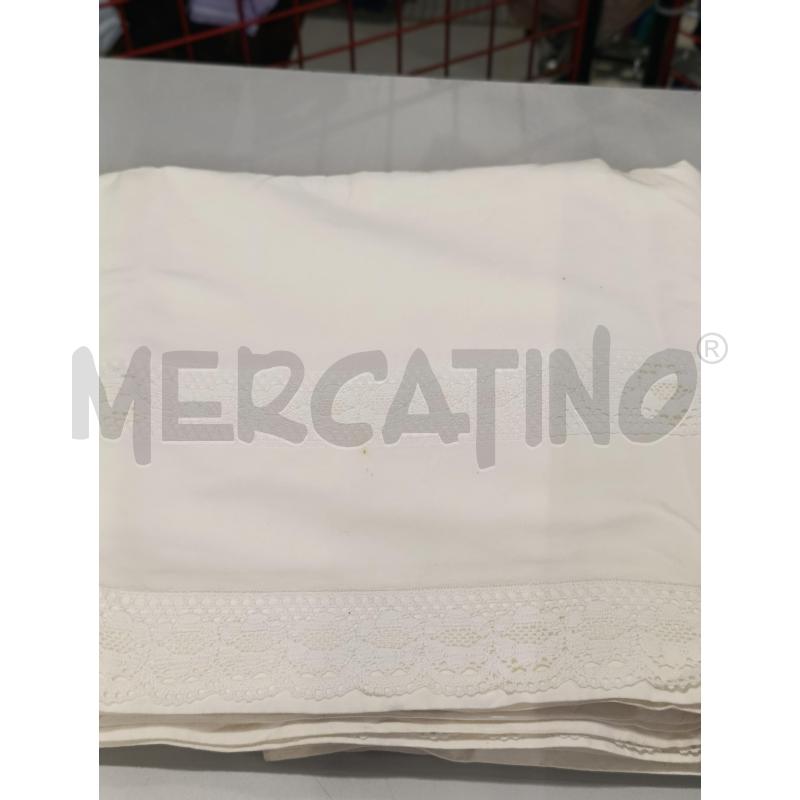 LENZUOLO MATRIMONIALE CORREDO VINTAGE PIZZO AL TOMBOLO + FEDERE | Mercatino dell'Usato Chivasso 1