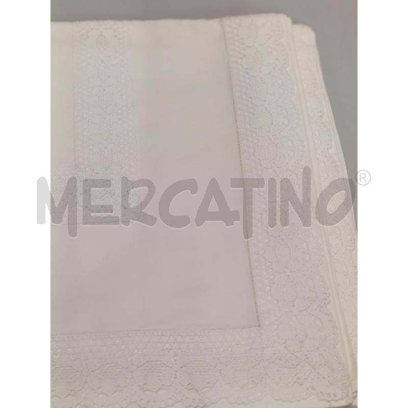 LENZUOLO MATRIMONIALE CORREDO VINTAGE PIZZO AL TOMBOLO + FEDERE | Mercatino dell'Usato Chivasso 3
